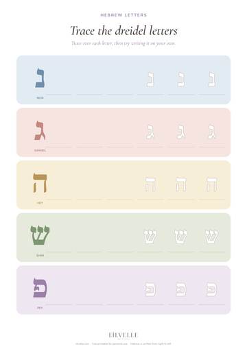 Preview of Trace the dreidel letters